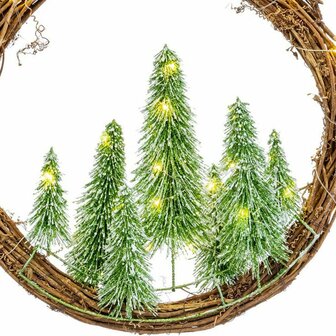 Kerstkroon Bruin Groen Plastic 46 x 10 x 46 cm 3
