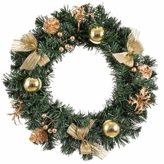 Kerstkroon Goud Groen PVC Ananas 40 x 40 x 7 cm 1