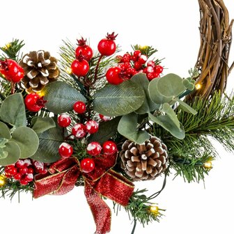 Kerstkroon Multicolour PVC Rotan 30 x 30 x 10 cm 2
