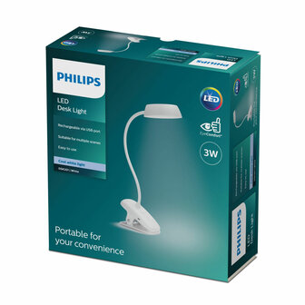 Bureaulamp Philips L&aacute;mpara de mesa Wit Metaal 3 W 2
