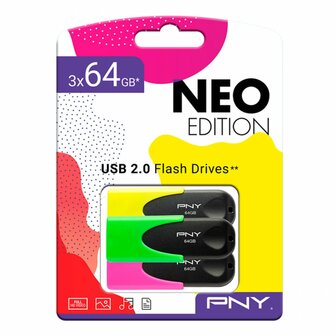 USB stick PNY Zwart Multicolour 64 GB 1