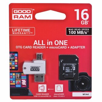 USB stick GoodRam M1A4 All in One Wit Zwart Grijs 16 GB 1