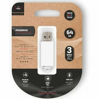 USB stick Tech One Tech TEC3007-64 Wit 64 GB 1