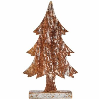 Decoratieve figuren Kerstboom Zilverkleurig Hout 5 x 39 x 21 cm (6 Stuks) 2
