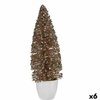Decoratieve figuren Kerstboom Munt champagne Plastic 10 x 33 x 10 cm (6 Stuks) 1