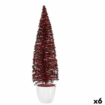 Decoratieve figuren Kerstboom Blauw Fuchsia Plastic 10 x 38 x 10 cm (6 Stuks) 1