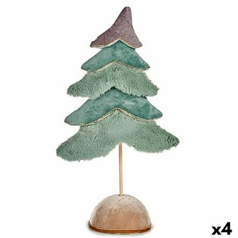 Kerstboom Fluweel Turkoois 16 x 55 x 29 cm (4 Stuks) 1