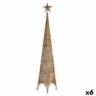 Kerstboom Ster Toren Gouden Metaal Plastic 34 x 154 x 34 cm (6 Stuks) 1
