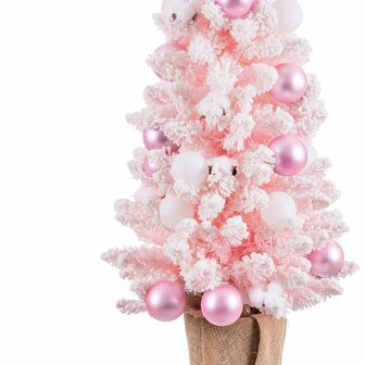 Kerstboom Roze PVC Blommor Ballen 30 x 30 x 90 cm 2