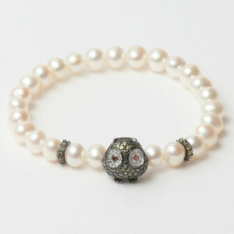 Lancaster JLA-BR-OWL-3-WH 16 mm Dames armband 1