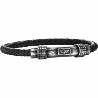 Police S14ALB02B Leer 19 cm Heren armband 1