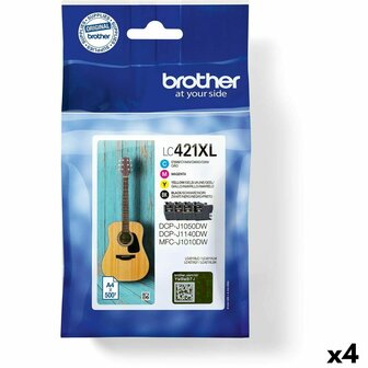 Originele inktcartridge Brother LC421XL Zwart/Cyaan/Magenta/Geel (4 Stuks) 1