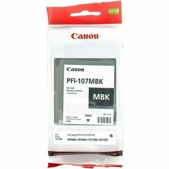 Originele inktcartridge Canon PFI-107MBK Wit Mat zwart 1