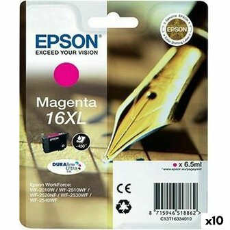 Originele inktcartridge Epson DURABRITE ULTRA INK - N&ordm;16XL Magenta (10 Stuks) 1