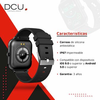 Smartwatch DCU CURVED GLASS PRO 1,83&quot; Zwart 5