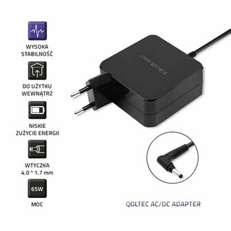 Laptop oplader Qoltec 51751 65 W 5