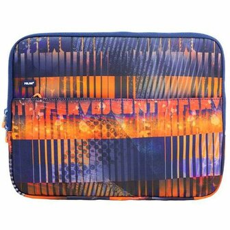 Laptophoes Milan Fizz Marineblauw Oranje 13&quot; 34,5 x 26 x 2,5 cm 1
