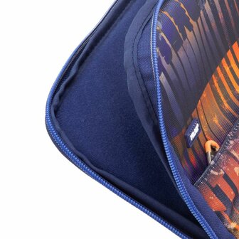 Laptophoes Milan Fizz Marineblauw Oranje 13&quot; 34,5 x 26 x 2,5 cm 2