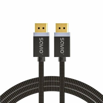 DisplayPort kabel Savio CL-166 Zwart 2 m 1