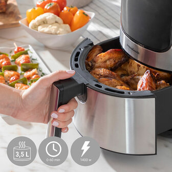 Airfryer InnovaGoods Fryinn 3500 Zwart 1400 W 3,5 L Roestvrij staal 4