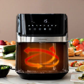 Airfryer InnovaGoods Fryinn View 6500 Zwart 1700 W 6,5 L Roestvrij staal 2