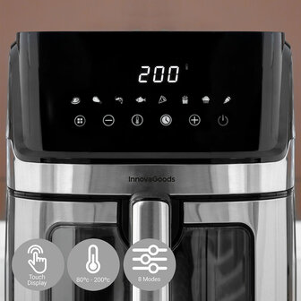 Airfryer InnovaGoods Fryinn View 6500 Zwart 1700 W 6,5 L Roestvrij staal 5