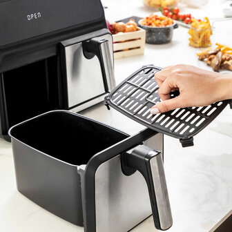 Airfryer InnovaGoods Fryinn Double 8000 Zwart 3400 W 8 L Roestvrij staal 7