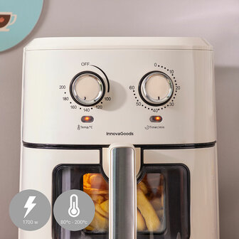 Airfryer InnovaGoods Vynner Pro 6500 Cr&egrave;me 1700 W 6,5 L Roestvrij staal 5