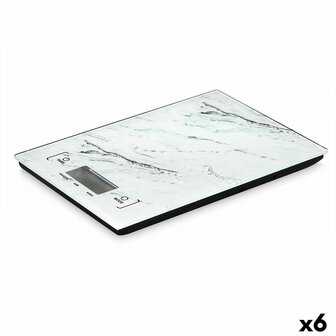 Keukenweegschaal 5 kg Marmer Wit 14 x 2 x 20 cm (6 Stuks) 1