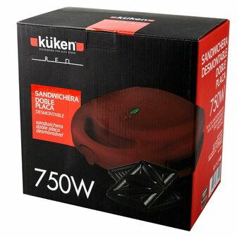 Tosti-ijzer K&uuml;ken 33790 Rood 750 W 2