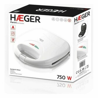 Tosti-ijzer Haeger SM-75G.007A Wit 750 W 2