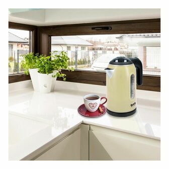 Waterkoker met ledverlichting TM Electron Roestvrij staal Cr&egrave;me 4