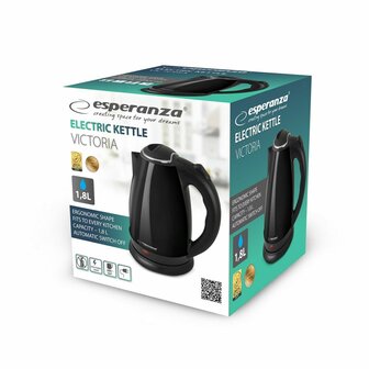 Waterkoker Esperanza EKK113K Zwart Roestvrij staal Plastic 1800 W 1,8 L 2