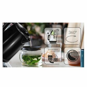 Waterkoker Mpm MCZ-112 Zwart Roestvrij staal 2200 W 1,7 L 4