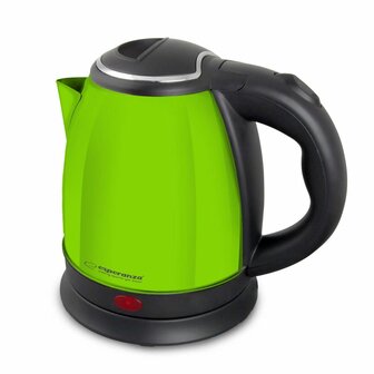Waterkoker Esperanza EKK128G Zwart Groen Roestvrij staal Plastic 1350 W 1 L 1