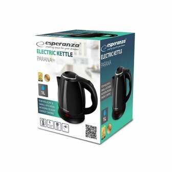 Waterkoker Esperanza EKK128K Zwart Roestvrij staal Plastic 1350 W 1 L 2