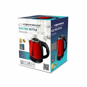 Waterkoker Esperanza EKK128R Zwart Rood Roestvrij staal Plastic 1350 W 1 L 2