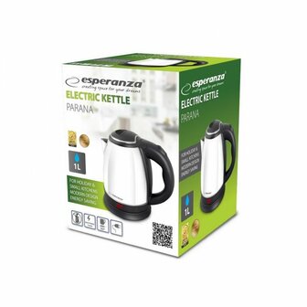 Waterkoker Esperanza EKK128W Wit Zwart Roestvrij staal Plastic 1350 W 1 L 2