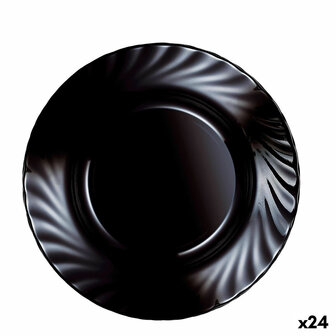 Diep bord Luminarc Trianon Zwart Glas (&oslash; 22,5 cm) (24 Stuks) 1