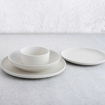 Diep bord Bidasoa Fosil Wit Keramisch 21 x 21 x 4,7 cm (6 Stuks) 3