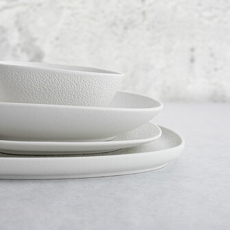 Diep bord Bidasoa Fosil Wit Keramisch Vierkant 21,9 x 21,7 x 4,8 cm (6 Stuks) 5