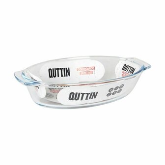 Serveerschaal Quttin 725 ml Glas Ovalen (6 Stuks) 2