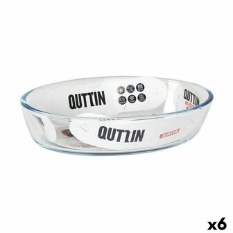 Serveerschaal Quttin 700 ml Glas Ovalen (6 Stuks) 1