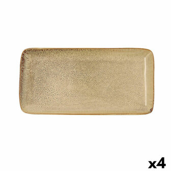 Serveerschaal Bidasoa Ikonic Keramisch Bruin (28 x 14 cm) (Pack 4x) 2