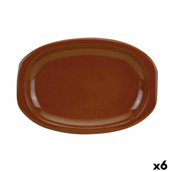 Serveerschaal Raimundo Barro Profesional Aardewerk Bruin 6 Stuks 36 x 25 cm 1