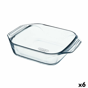 Serveerschaal Pyrex Irresistible Vierkant Transparant Glas 6 Stuks 29,2 x 22,7 x 6,8 cm 1