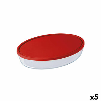Serveerschaal &Ocirc; Cuisine Cook&amp;store Ocu Met deksel 3 L Transparant Glas Siliconen 5 Stuks 1