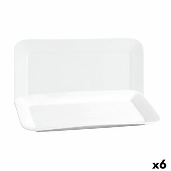 Serveerschaal Quid Basic Rechthoekig Keramisch Wit (25,9 x 15 cm) (6 Stuks) 1