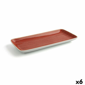 Serveerschaal Ariane Terra Rechthoekig Keramisch Rood (36 x 16,5 cm) (6 Stuks) 1