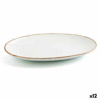Serveerschaal Ariane Terra Ovalen Keramisch Beige (&Oslash; 26 cm) (12 Stuks) 1
